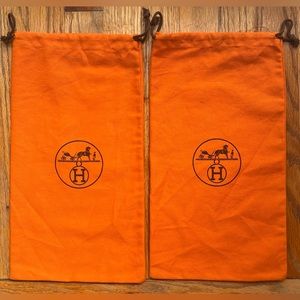 Hermes Authentic Orange Dust Bags | Bundle of 2
